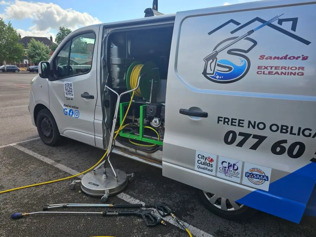 Our van mount setup for pressure washing jobs