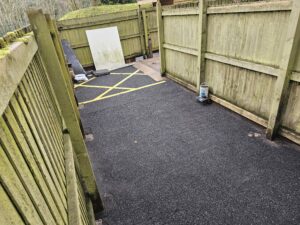 Bin area washed and treated with biocide