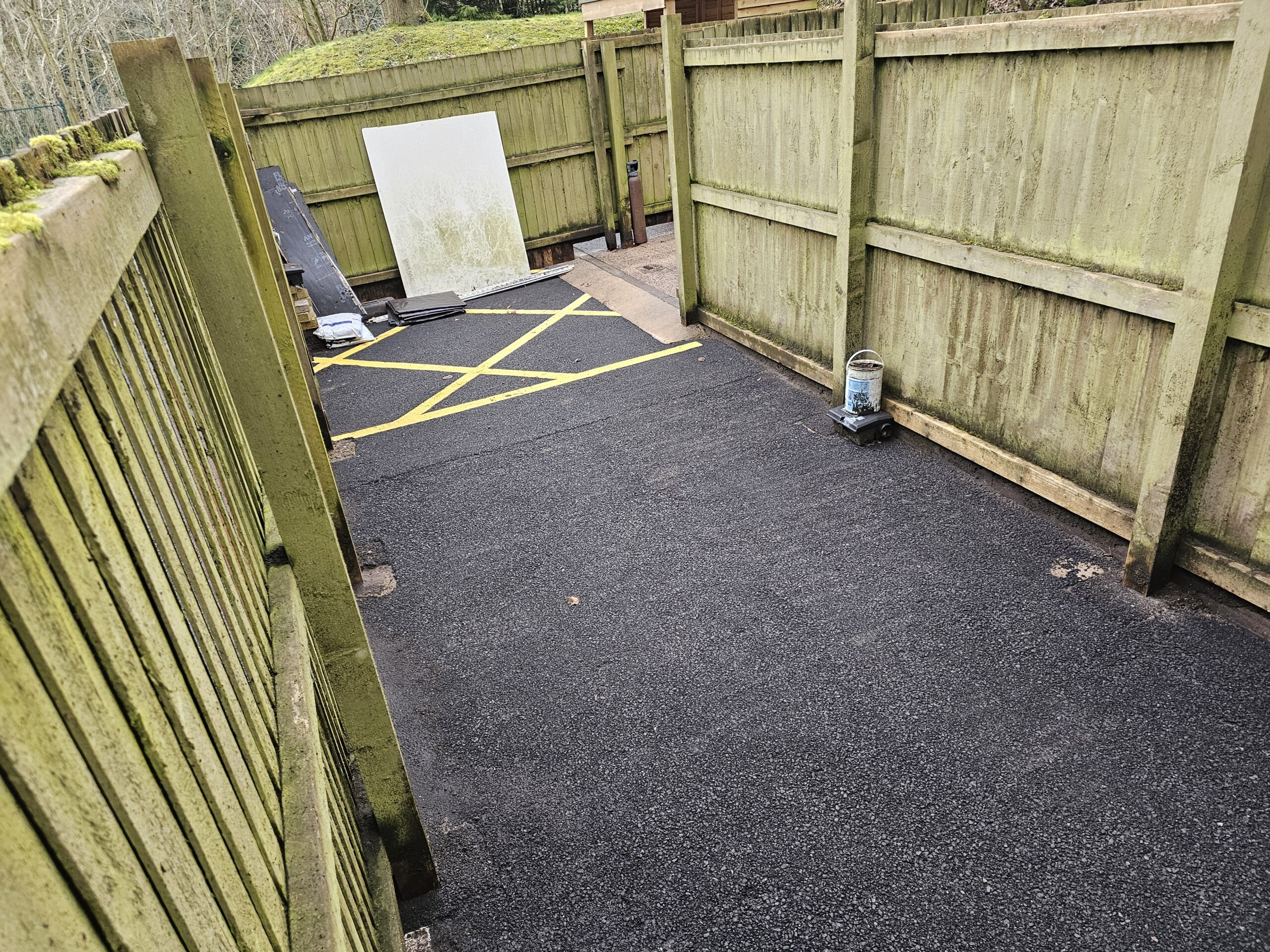 Bin area washed and treated with biocide