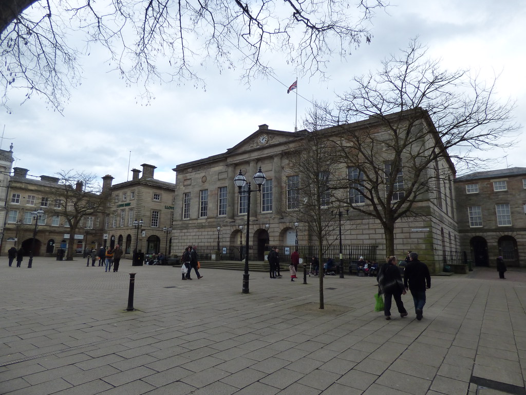 Stafford town centre is washed.